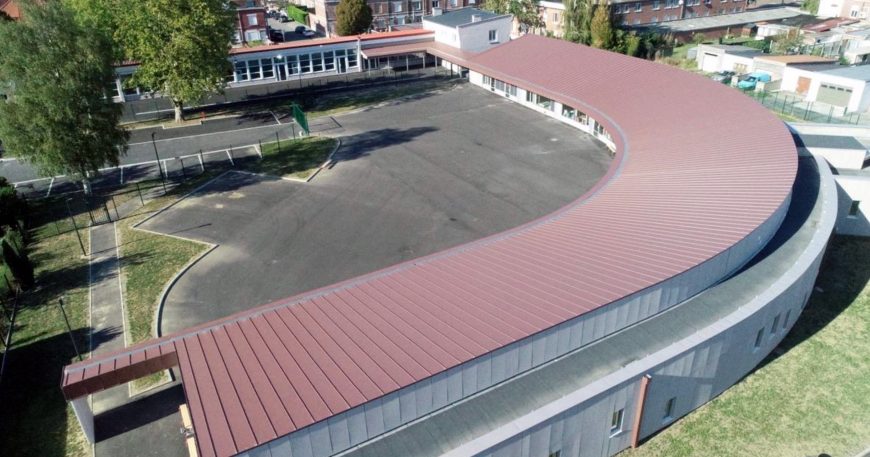 nord-toitures-ecole-brel-brassens-comines-etancheite-beton-couverture-zinc-joint-debout-gironne-panneau